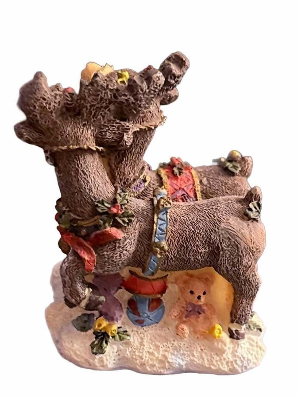 Vintage 1990’s K's Collection Christmas Reindeer Figurine Holiday Table Decor - Picture 2 of 5